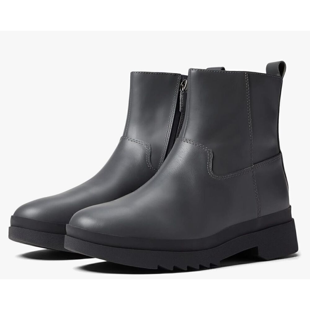 Eileen Fisher Floyd Rubberized Leather Waterproof Boot in Graphic NWT Size 10